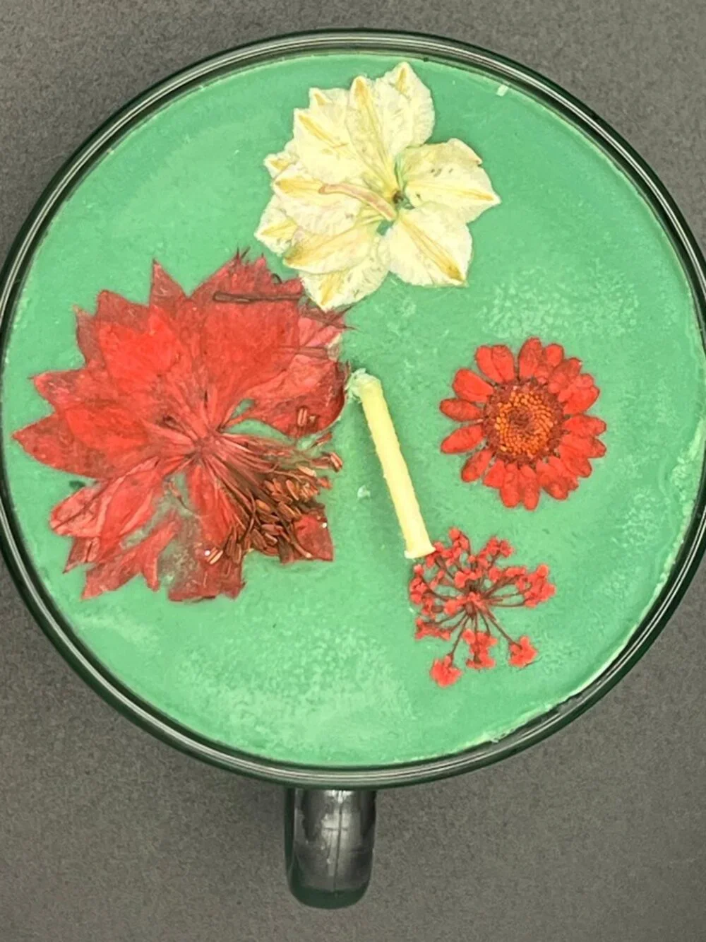 Pressed Botanical Glass Teacup Candle Garden Party